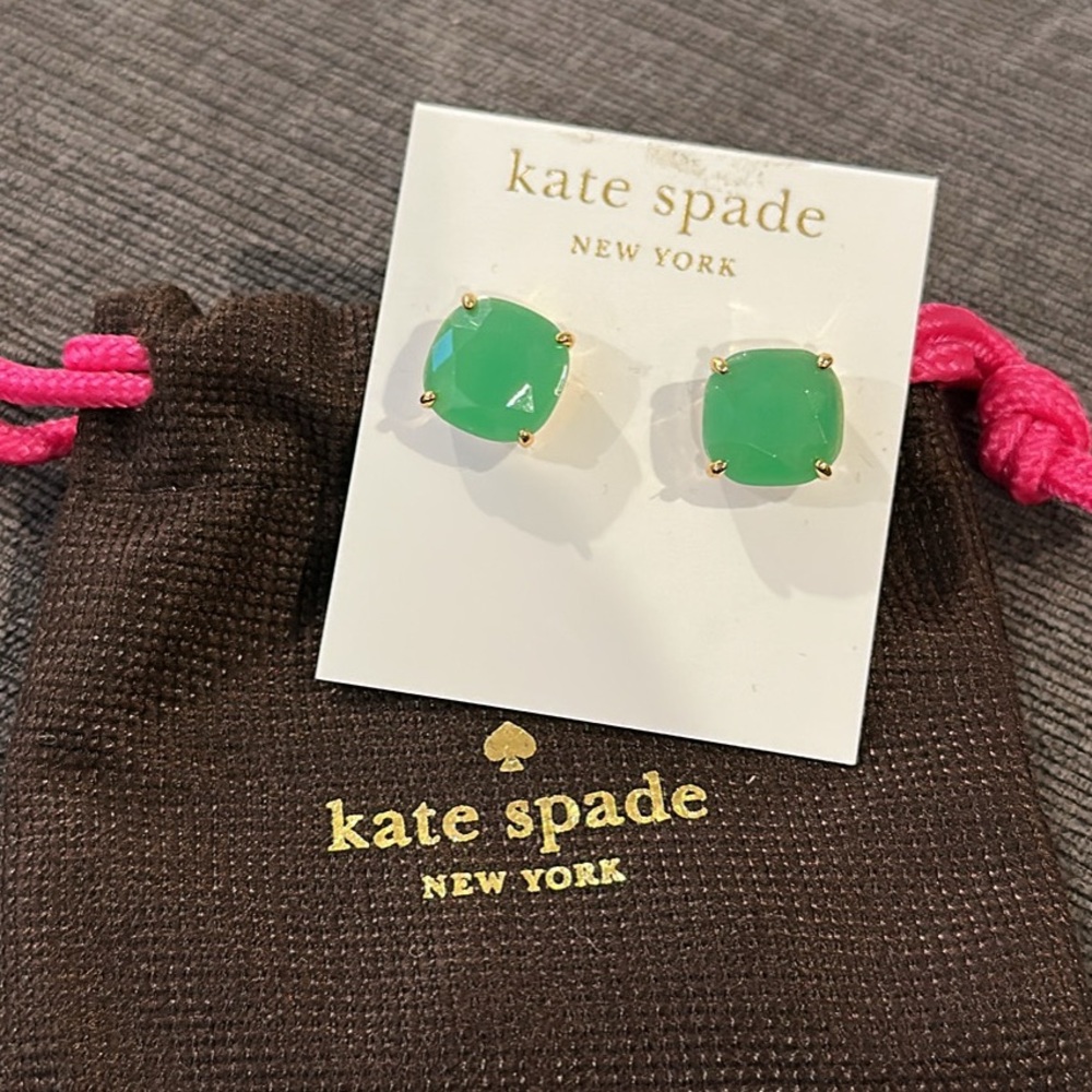 Kate Spade Square Stud Earrings Beryl Green